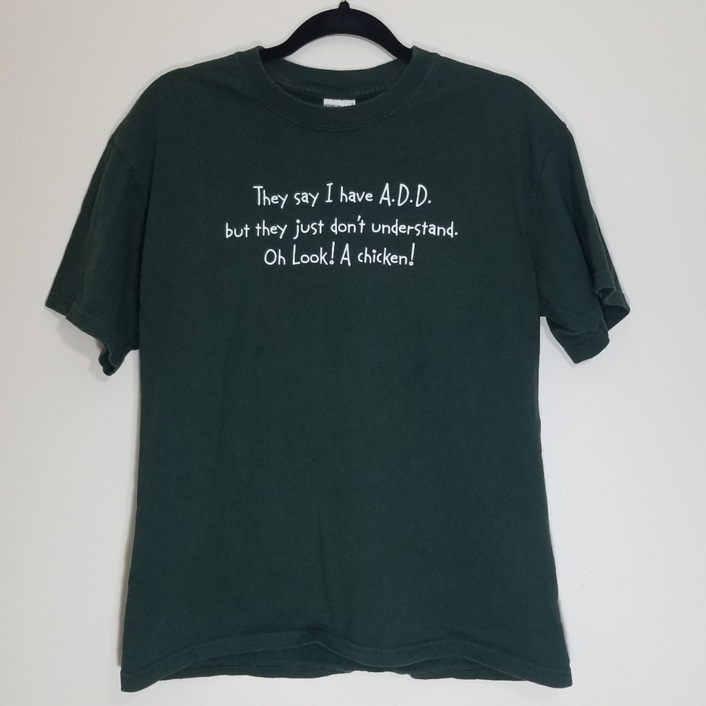Vintage Gildan A.D.D. Short Sleeve Green Shirt